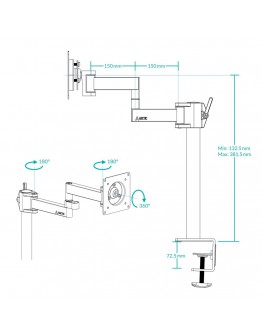 Arctic Стойка за монитор за бюро Desk Mount Monitor - X1