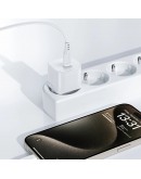 Acefast Универсално зарядно за стена Charger Wall GaN PD20W - A73 Mini with 1.2m cable - USB-C x 1, White