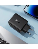 Acefast Универсално зарядно за стена Charger Wall GaN PD45W - A61 - USB-C x 2, USB-A x 2, Black