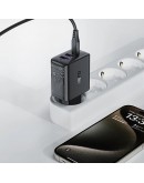 Acefast Универсално зарядно за стена Charger Wall GaN PD 35W - A57 - USB-C x 1, USB-A x 2, Black