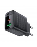 Acefast Универсално зарядно за стена Charger Wall GaN PD 20W - A78 - USB-C x 1, USB-A x 1, Black