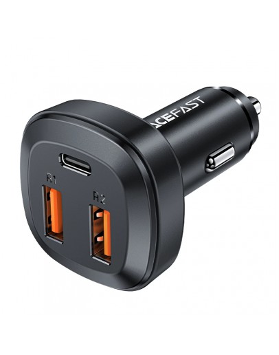 Acefast зарядно за кола Fast Charger Car PD3.0 66W - B9 - USB-C x 1, USB-A x 2, Black