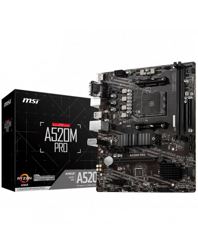 MSI Main Board Desktop A520M PRO (AM4, 2xDDR4,