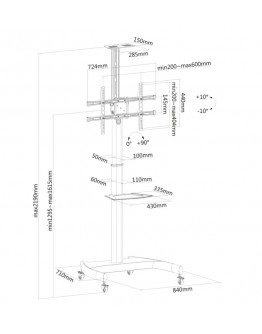 Neomounts Mobile Flat Screen Floor Stand (height: 