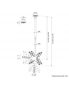 Neomounts Back to Back Screen Ceiling Mount (Heigh