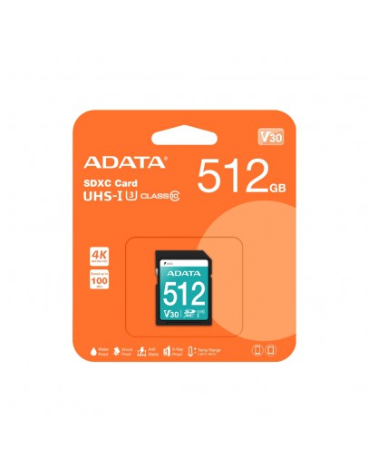 ADATA 512GB SDXC UHS-I U3 V30S