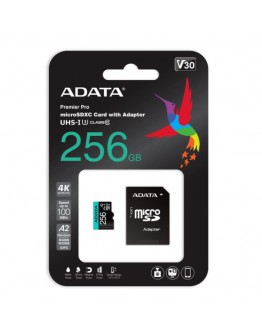 ADATA 256GB MicroSDXC UHS-I U3 V30S (with adapter)