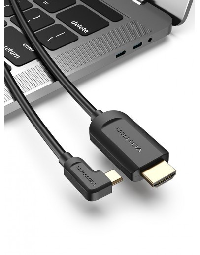 Vention Кабел Type-C to HDMI Cable Right Angle 1.5M Black - CGVBG