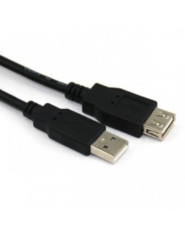 VCom Кабел USB 2.0 AM / AF Black - CU202-B-1.5m