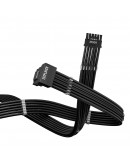 1stPlayer модулен кабел Custom Sleeved Modding Cable Black - PCIe 5.0 12VHPWR M/M - FM2-B-BK