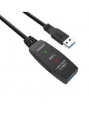 VCom Кабел удължение USB 3.0 AM / AF Active Extension Cable 5M Black - CU827A-5.0m