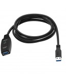 VCom Кабел удължение USB 3.0 AM / AF Active Extension Cable 5M Black - CU827A-5.0m