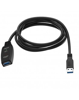 VCom Кабел удължение USB 3.0 AM / AF Active Extension Cable 5M Black - CU827A-5.0m