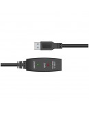 VCom Кабел удължение USB 3.0 AM / AF Active Extension Cable 5M Black - CU827A-5.0m