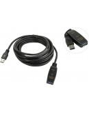 VCom Кабел удължение USB 3.0 AM / AF Active Extension Cable 5M Black - CU827A-5.0m