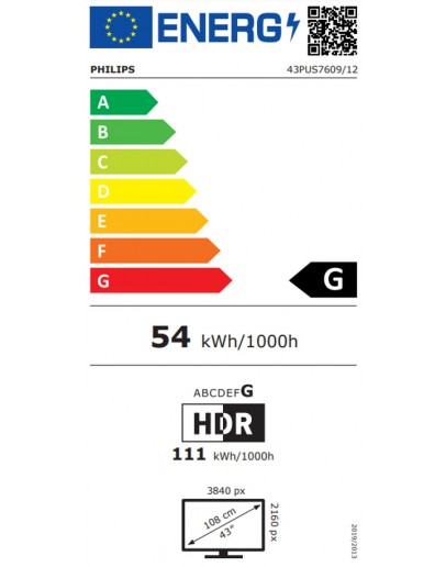 Philips 43PUS7609/12, 43 UHD HD LED, 3840 x 2160, 