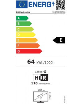 LG 55QNED80A3A, 55 4K QNED HDR Smart TV, 3840x2160