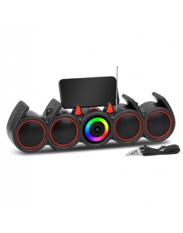 Тонколона Kisonli LED-918, Bluetooth, USB, SD, RGB, AUX, FM, Черен - 22317