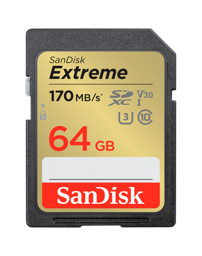 SanDisk Extreme 64GB SDXC Memory Card + 1 year