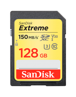 SanDisk Extreme 128GB SDXC Memory Card + 1 year