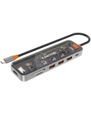 CANYON hub DS-13 7in1 4k USB-C Transparent Space