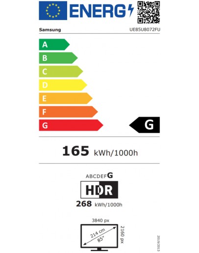 Samsung 85 UE85U8072FU Smart LED, 4K Ultra HD, 50H
