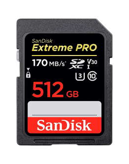 SanDisk Extreme 512GB SDXC Memory Card + 1 year