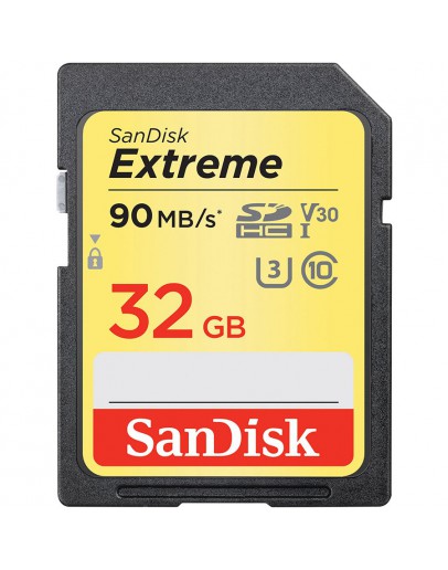 SanDisk Extreme SDHC Card 32GB 90MB/s V30 UHS-I