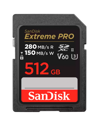 SanDisk Extreme PRO 512GB V60 UHS-II SD cards,