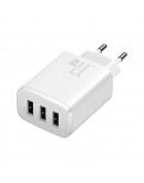Мрежово зарядно устройство Baseus Compact 3U, 17W, 3 x USB F, Бял - 40412
