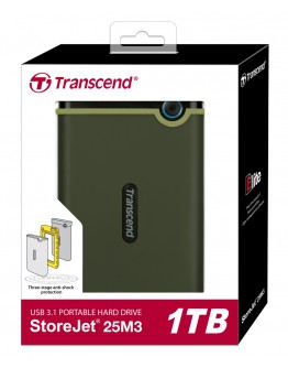 Transcend 1TB, 2.5 Portable HDD, StoreJet M3, Mili