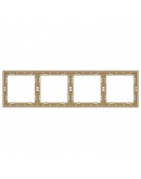 Четворна рамка DeTech DE-9227-84, Хоризонтална, За вграждане, 293x80, Златист - 75132