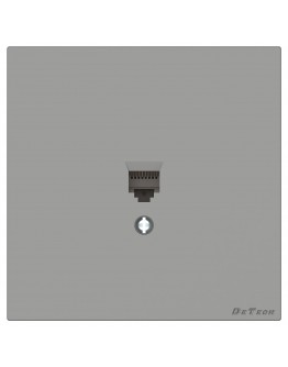 Единична розетка за компютър DeTech DE-9225-61, RJ45, Cat5E, За вграждане, IP20, Сив - 75102