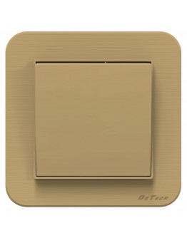 Единичен електрически ключ DeTech DE-9223-01, С рамка, схема 1, 10A, 250V, За вграждане, IP20, Златист - 75043