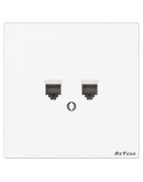 Двойна розетка за компютър DeTech DE-9225-62, RJ45, Cat5E, За вграждане, IP20, Бял - 75082