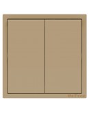 Двоен електрически ключ DeTech DE-9227-02, С рамка, схема 5, 10А, 250V, IP20, Златист - 75121